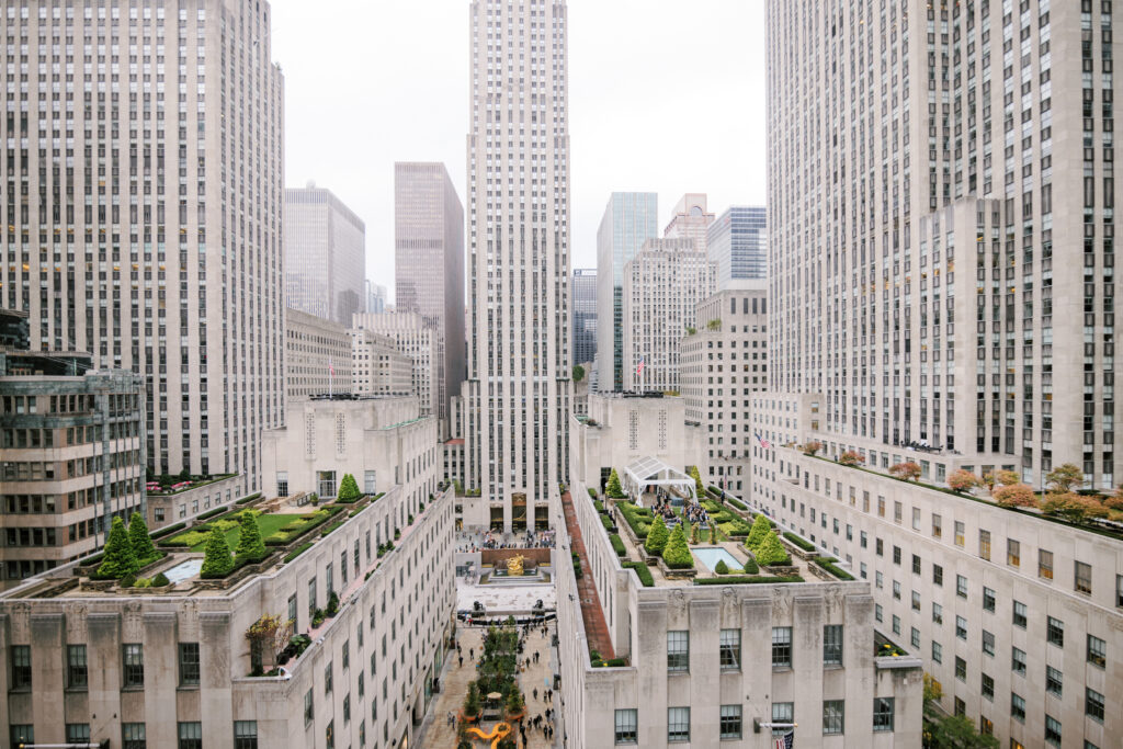 View overlooking 620 Loft & Garden wedding and Rockefeller Center in midtown Manhattan 