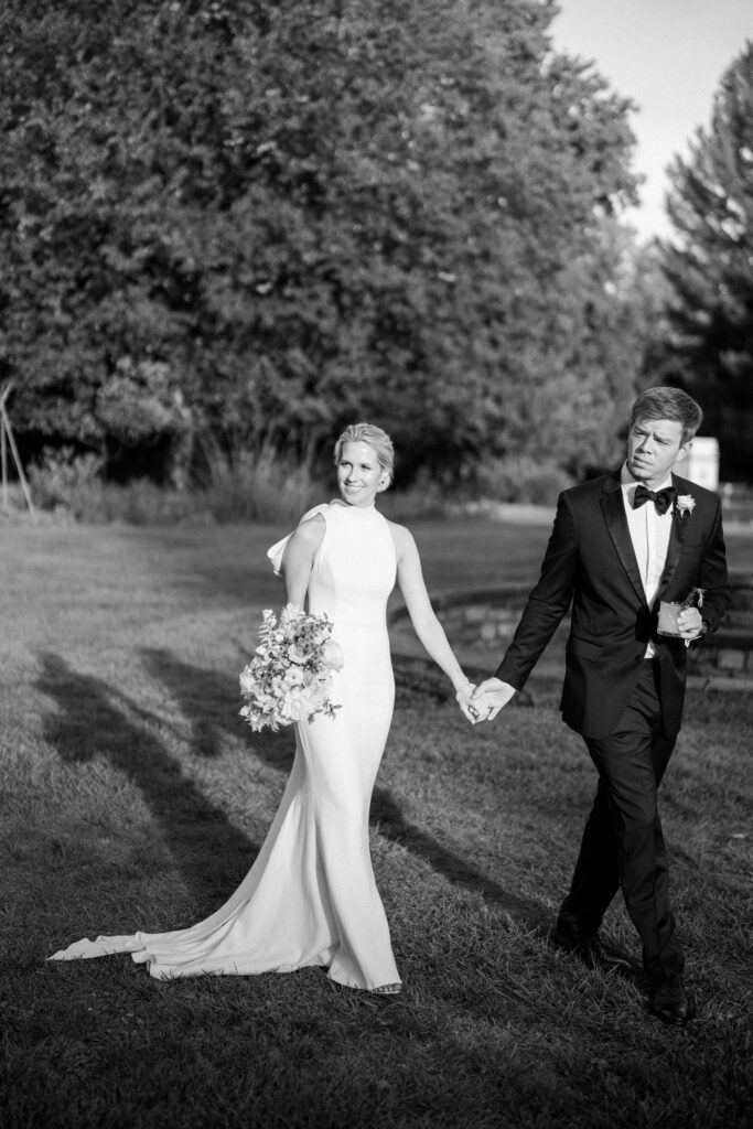 black and white portrait of bride and groom by kurt boomer 