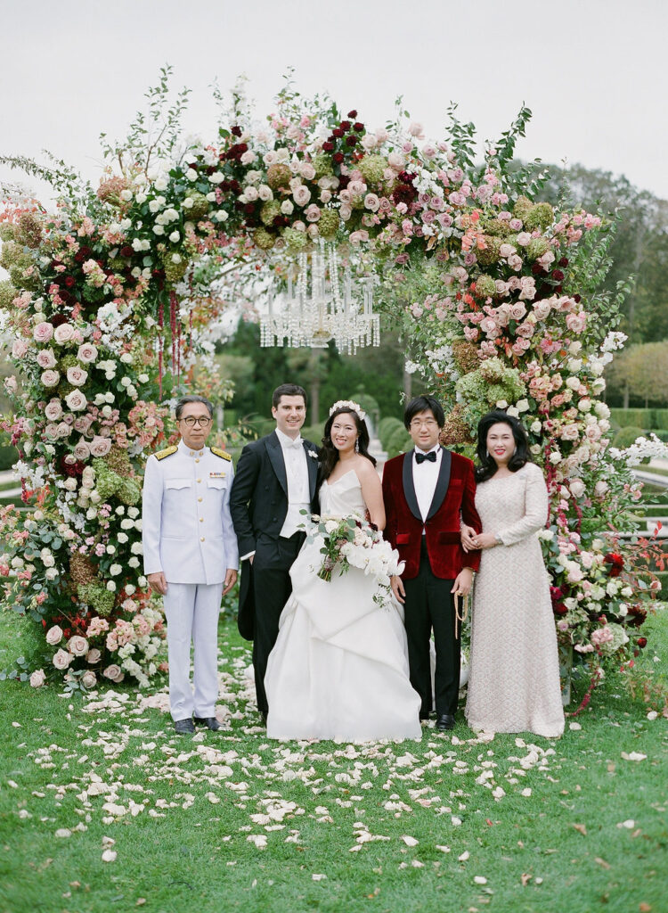 Proud Limpongpan Thai bride and family with Thai general wedding photo at Oheka Castle New York USA 