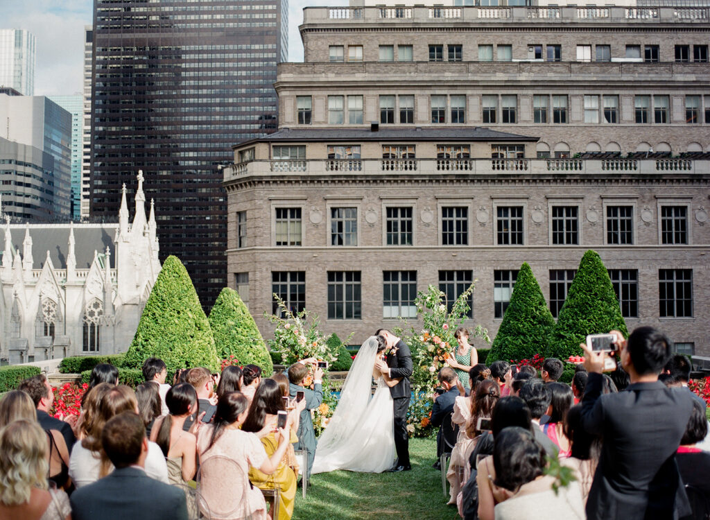 new york city wedding ceremony overlooking saks fifth avenue and premiere wedding venue 